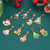 Women's Asymmetrical Alloy Christmas Tree And Elk Earrings With Dripping Oil Cartoon Design