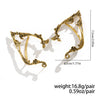 Women's Asymmetrical Fairy Earrings With Geometric Floral Design Zinc Alloy Ear Hooks And Ecofriendly Electroplated Finish