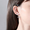Women's Asymmetrical Geometric Copper Zircon Earrings With Electroplated Finish Niche Fashion Jewelry