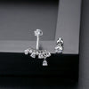 Women's Asymmetrical Geometric Copper Zircon Earrings With Electroplated Finish Niche Fashion Jewelry