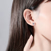 Women's Asymmetrical Geometric Copper Zircon Earrings With Electroplated Finish Niche Fashion Jewelry