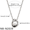Women's Asymmetrical Geometric Pearlstudded Stainless Steel Necklace With Electroplated Finish Understated And Versatile Regular Chain Jewelry
