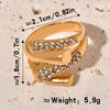 Women's Asymmetrical Geometric Staggered Diamond Stainless Steel Ring With Electroplating