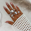 Women's Asymmetrical Metal Ring Alloy Geometric Internet Celebrity Style Electroplated Imitation Pearl Joint