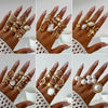 Women's Asymmetrical Metal Ring Alloy Geometric Internet Celebrity Style Electroplated Imitation Pearl Joint