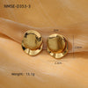 Women's Asymmetrical Round Titanium Steel And Stainless Steel Earrings With Gold And Silver Contrasting Color Geometric Style Electroplated