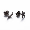 Women's Asymmetrical Star And Moon Geometric Ear Cuff Earrings Stainless Steel Electroplated Cute Fashion Jewelry