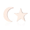 Women's Asymmetrical Star And Moon Geometric Ear Cuff Earrings Stainless Steel Electroplated Cute Fashion Jewelry