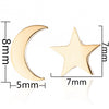 Women's Asymmetrical Star And Moon Geometric Ear Cuff Earrings Stainless Steel Electroplated Cute Fashion Jewelry