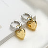 Women's Asymmetrical Star Moon Zircon Earrings Copper Geometric Style
