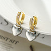 Women's Asymmetrical Star Moon Zircon Earrings Copper Geometric Style