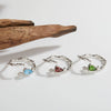 Women's Asymmetrical Texture Colored Gemstone Ring S925 Sterling Silver Inlaid With Natural Garnet Diopside Topaz Heart Shape
