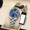 Women's Automatic Movement Watch Steel Case And Strap Round Dial Waterproof Luminous