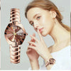 Women's Automatic Movement Waterproof Luminous Watch With Tungsten Steel Color Round Dial Steel Case And Fine Steel Strap