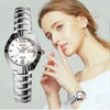 Women's Automatic Movement Waterproof Luminous Watch With Tungsten Steel Color Round Dial Steel Case And Fine Steel Strap
