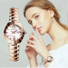 Women's Automatic Movement Waterproof Luminous Watch With Tungsten Steel Color Round Dial Steel Case And Fine Steel Strap