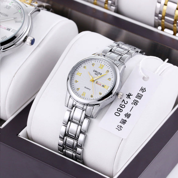 Women's Automatic Nonmechanical Fashion Watch Alloy Case And Strap Round Dial Waterproof
