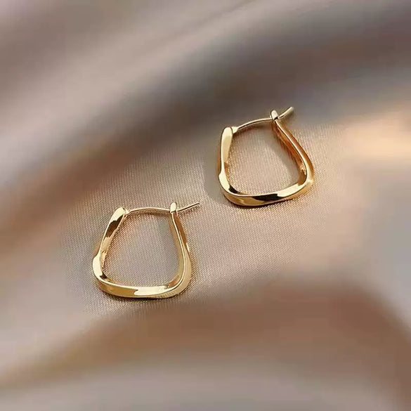 Women's Autumn And Winter Elegant Niche French Earrings Metal Geometric Electroplated Ear Studs