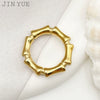 Women's Bamboo Ring Geometric Style Titanium Steel And Stainless Steel Jewelry Plated 14K Gold