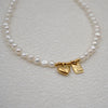 Women's Baroque Freshwater Pearl And Titanium Steel Geometric Handmade Pendant Necklace With Cross Chain