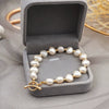 Women's Baroque Freshwater Pearl Geometric Style Bracelet With 18K Real Gold