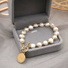 Women's Baroque Freshwater Pearl Geometric Style Bracelet With 18K Real Gold