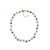 Women's Baroque Natural Pearl And Organic Glass Daisy Flower Handwoven Clavicle Chain With Geometric Styling