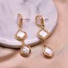 Women's Baroque Pearl Geometry Earrings With Electroplated Original Design High Quality Temperament Jewelry