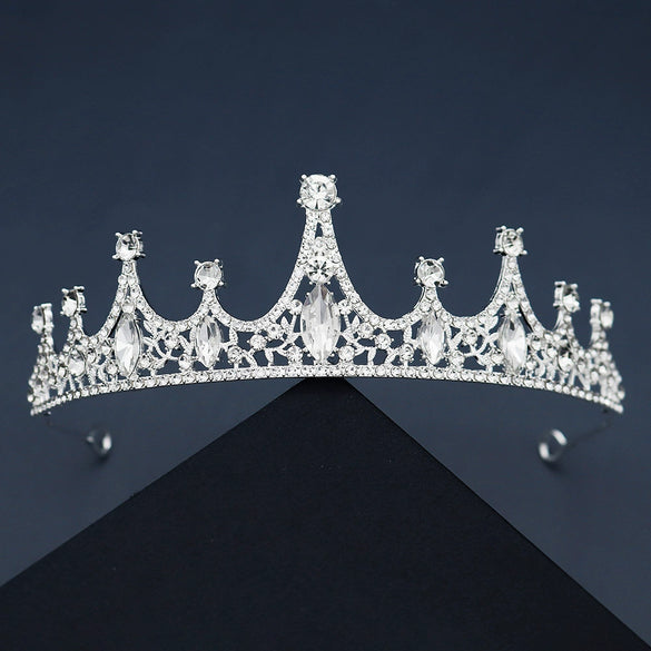 Women's Baroque Rhinestone Crown Alloy Headband Bridal Hair Accessory For Wedding And Photography
