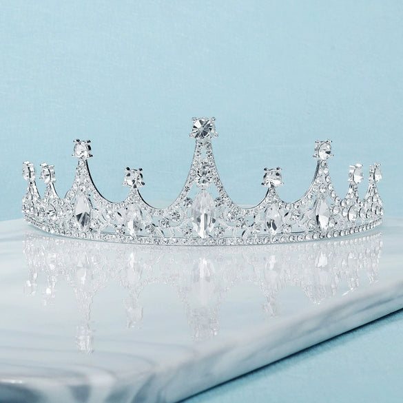 Women's Baroque Rhinestone Crown Alloy Headband Bridal Hair Accessory For Wedding And Photography