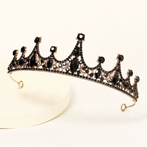 Women's Baroque Rhinestone Crown Alloy Headband Bridal Hair Accessory For Wedding And Photography