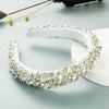 Women's Baroque Style Cloth Headband With Diamond Embellishment Hand Stitched Retro Light Luxury Hair Accessory