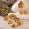 Women's Beach Wind Marine Series Conch Geometric Stainless Steel 18K Gold Plated Earrings With Furnace Vacuum Plating