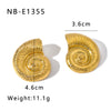 Women's Beach Wind Marine Series Conch Geometric Stainless Steel 18K Gold Plated Earrings With Furnace Vacuum Plating