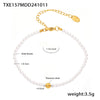 Women's Bead And Titanium Steel Pendant Necklace Bracelet Set With Small Ball Shape And Electroplating Treatment