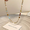 Women's Beaded Alloy Necklace With Geometric Pattern And Electroplating Treatment