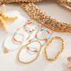 Women's Beaded Elastic Bracelet With Starfish Pendant And Imitation Pearls Geometric Alloy Jewelry In Instagram Style