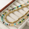 Women's Beaded Geometric Handmade Necklace With Natural Stone Pendant