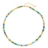 Women's Beaded Geometric Handmade Necklace With Natural Stone Pendant