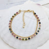 Women's Beaded Natural Tourmaline Stone Handwoven Geometric Multilayer Bracelet