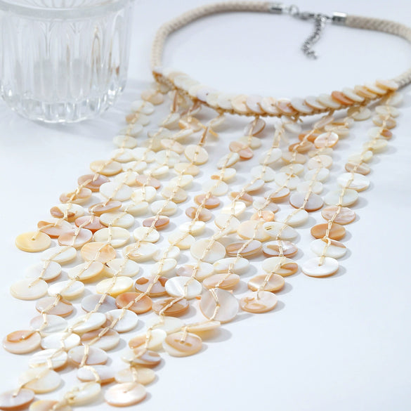 Women's Beads And Mixed Gemstone Setting Handwoven Geometric Multilayer Necklace