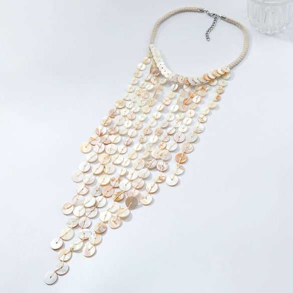 Women's Beads And Mixed Gemstone Setting Handwoven Geometric Multilayer Necklace
