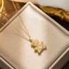 Women's Bear Love Smart Necklace In Titanium Steel With Animal Pattern Ochain Diamond Design And 591 Vacuum Electroplating In Furnace