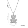 Women's Bear Love Smart Necklace In Titanium Steel With Animal Pattern Ochain Diamond Design And 591 Vacuum Electroplating In Furnace