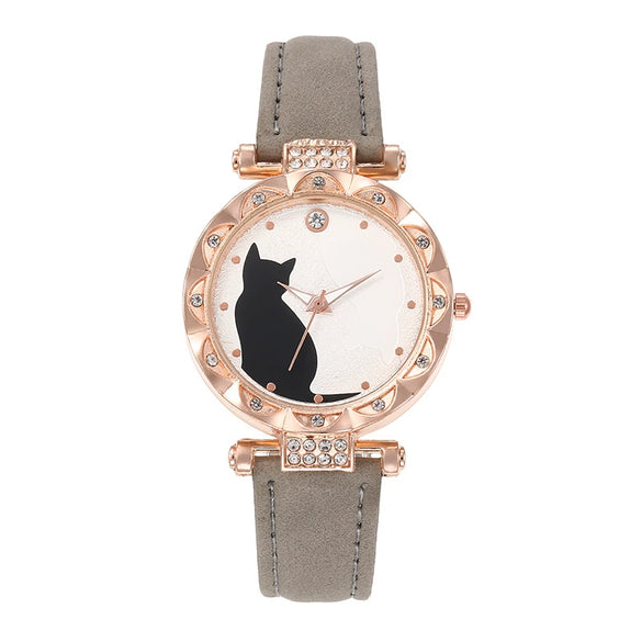 Women's Belt Watch Alloy Case Imitation Leather Strap Stainless Steel Clasp Round Dial Leisure Style