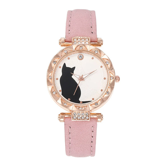 Women's Belt Watch Alloy Case Imitation Leather Strap Stainless Steel Clasp Round Dial Leisure Style
