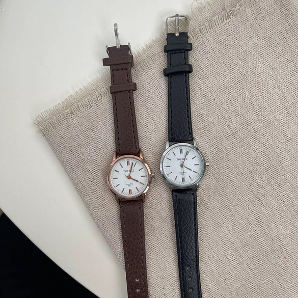 Women's Belt Watch Alloy Case Ordinary Glass Mirror Retro Round Dial Leisure Style