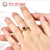 Women's Black Heartshaped Titanium Steel Epoxy Accessories Ring With Geometric Pattern And Electroplating Treatment