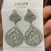 Women's Black Zircon Crystal Copper Geometric Earrings With Electroplated Finish Fashion Statement Jewelry