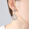 Women's Black Zircon Crystal Copper Geometric Earrings With Electroplated Finish Fashion Statement Jewelry
